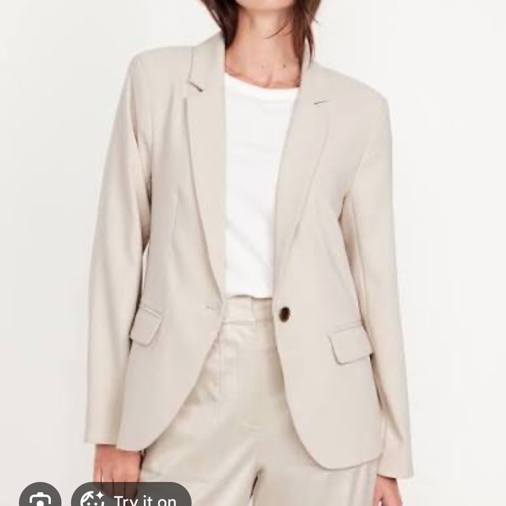 Old Navy Women's Light Beige Tailored Blazer